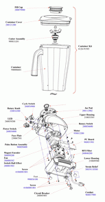 Diagram Diagram and Parts List for 1G91555-CCC  Hamilton Beach Blender